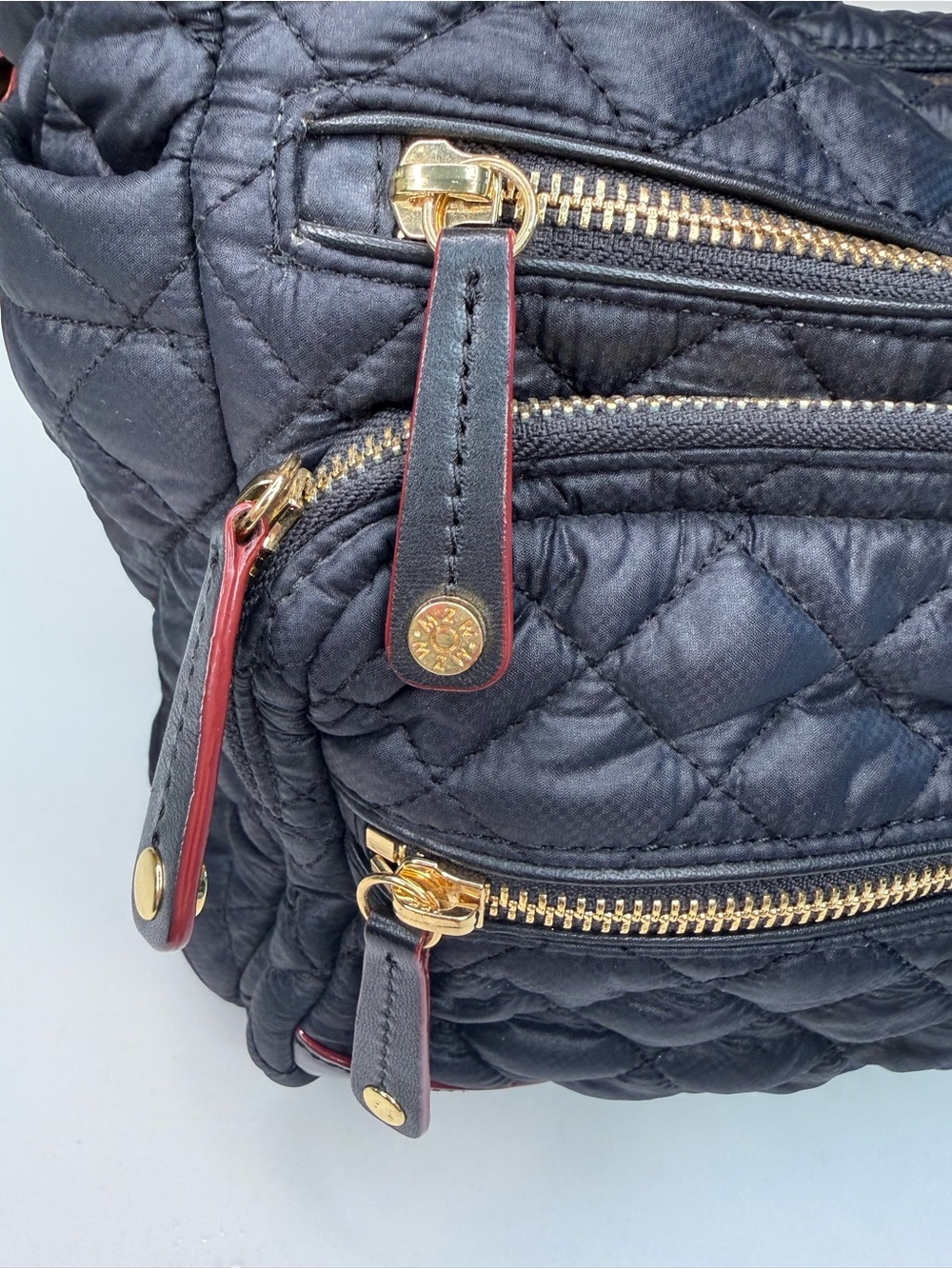 MZ Wallace Crosby Travel Duffel in Black with Gold Hardware - Picture 6 of 13